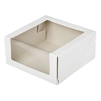 Короб картонный для тортов с окном 225x225x110 мм